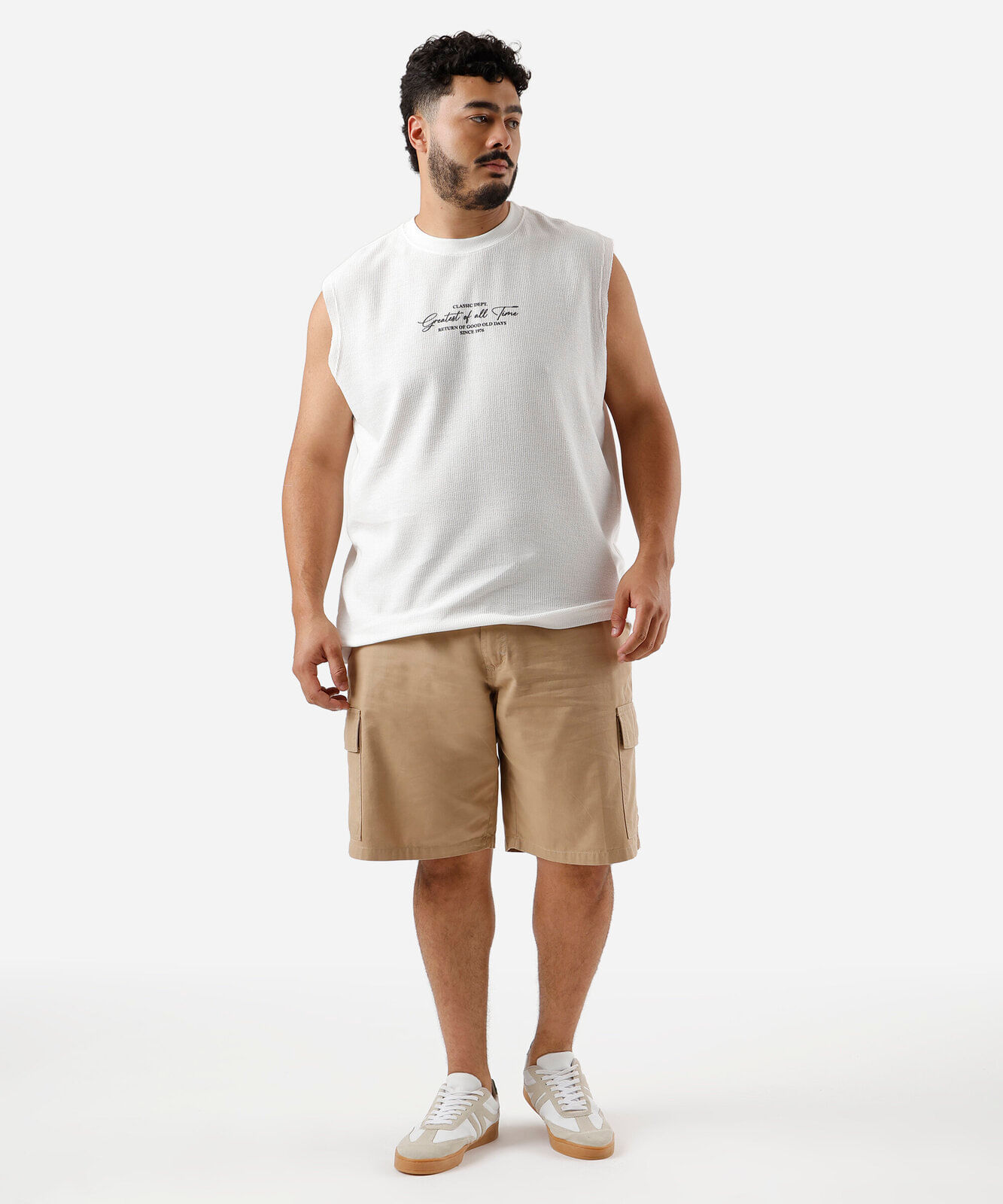 regata masculina plus size machao bordado off white