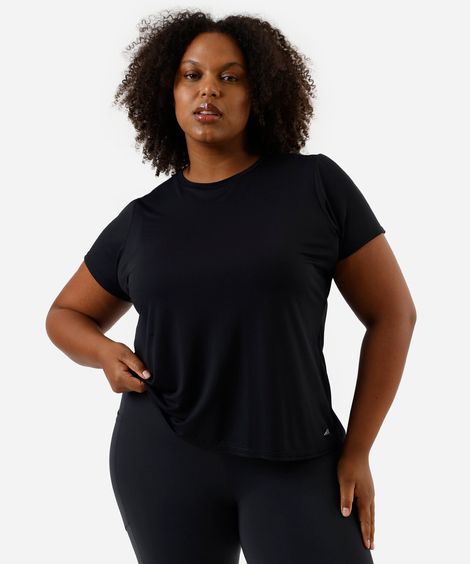 blusa feminina esportiva ace com recorte plus size preta