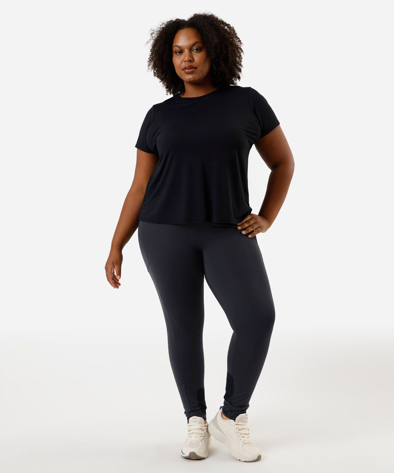 blusa feminina esportiva ace com recorte plus size preta