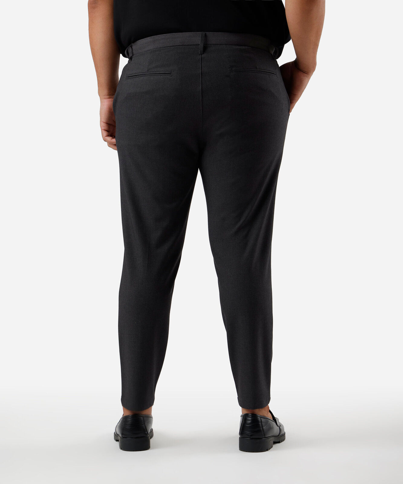 calça alfaiataria masculina cintura média plus size cinza