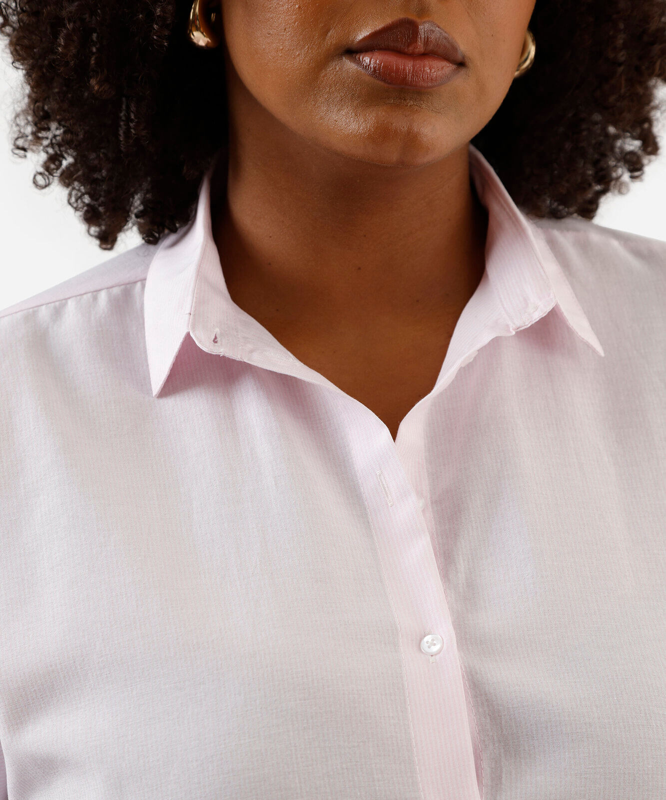 camisa feminina manga longa plus size rosa