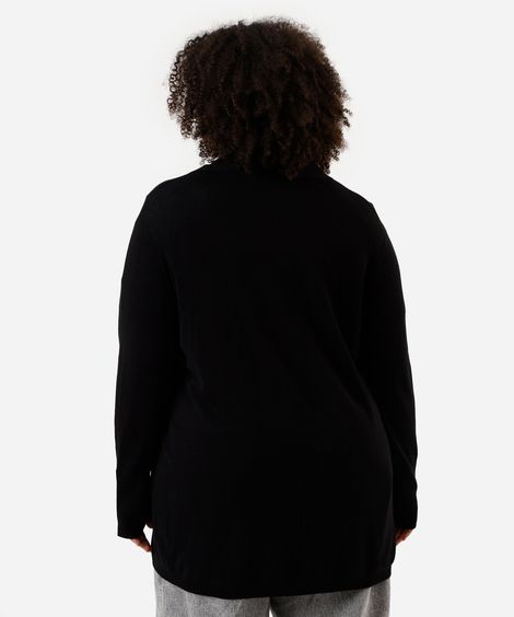 suéter capa de tricot plus size - preto