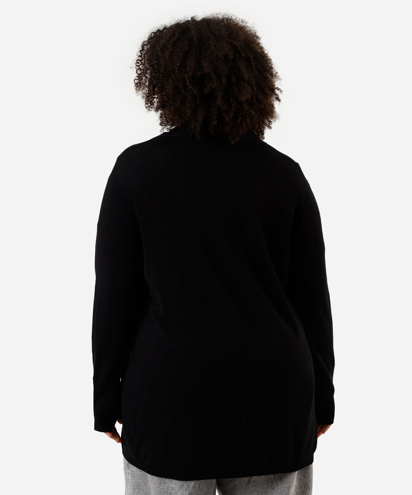 suéter capa de tricot plus size - preto
