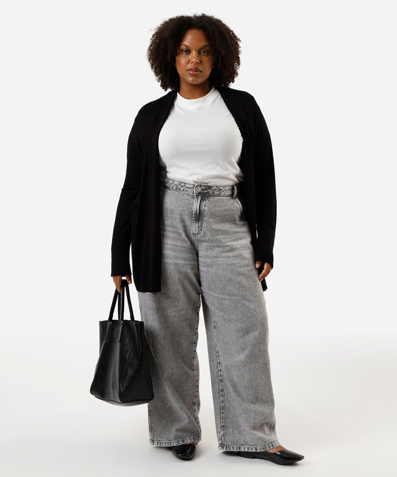 suéter capa de tricot plus size - preto