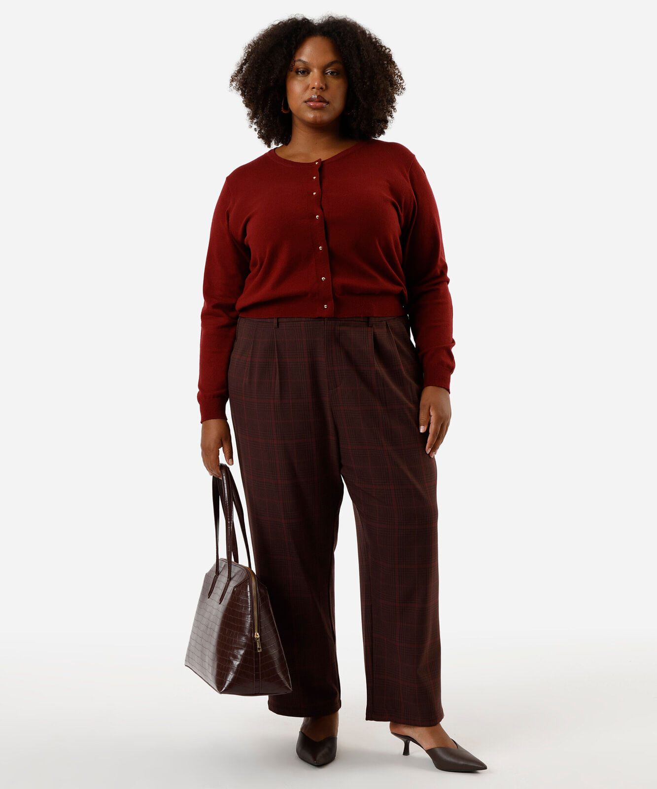 cardigan feminino de tricot  plus size vinho