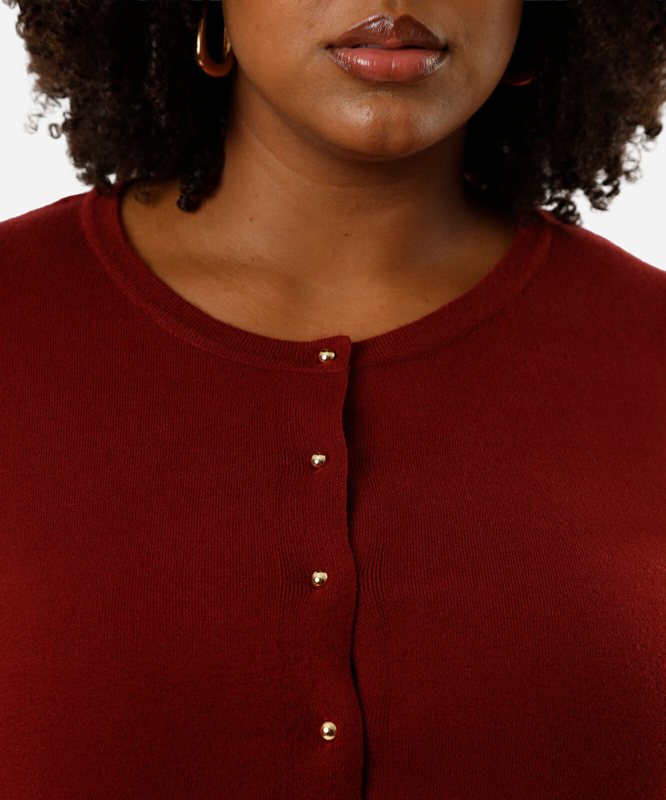 cardigan feminino de tricot  plus size vinho