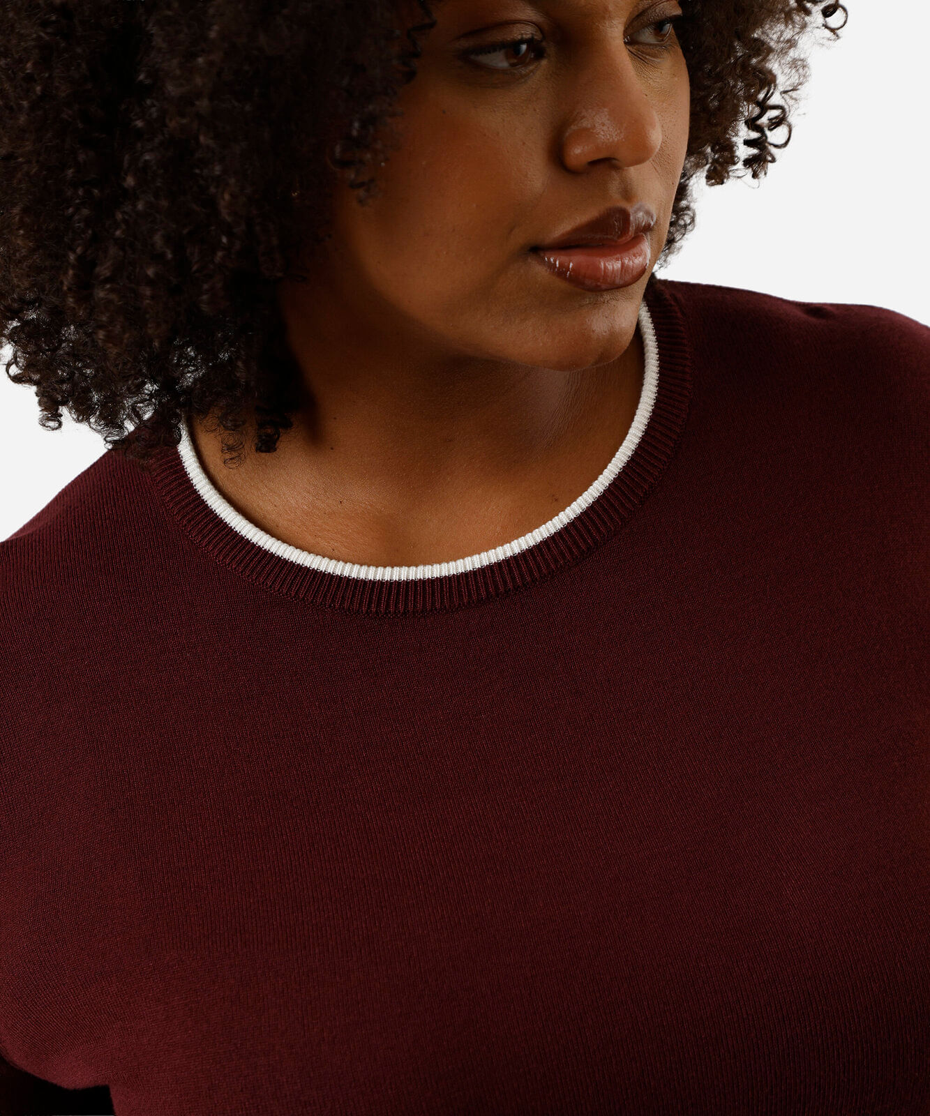 suéter feminino de tricot friso plus size vinho