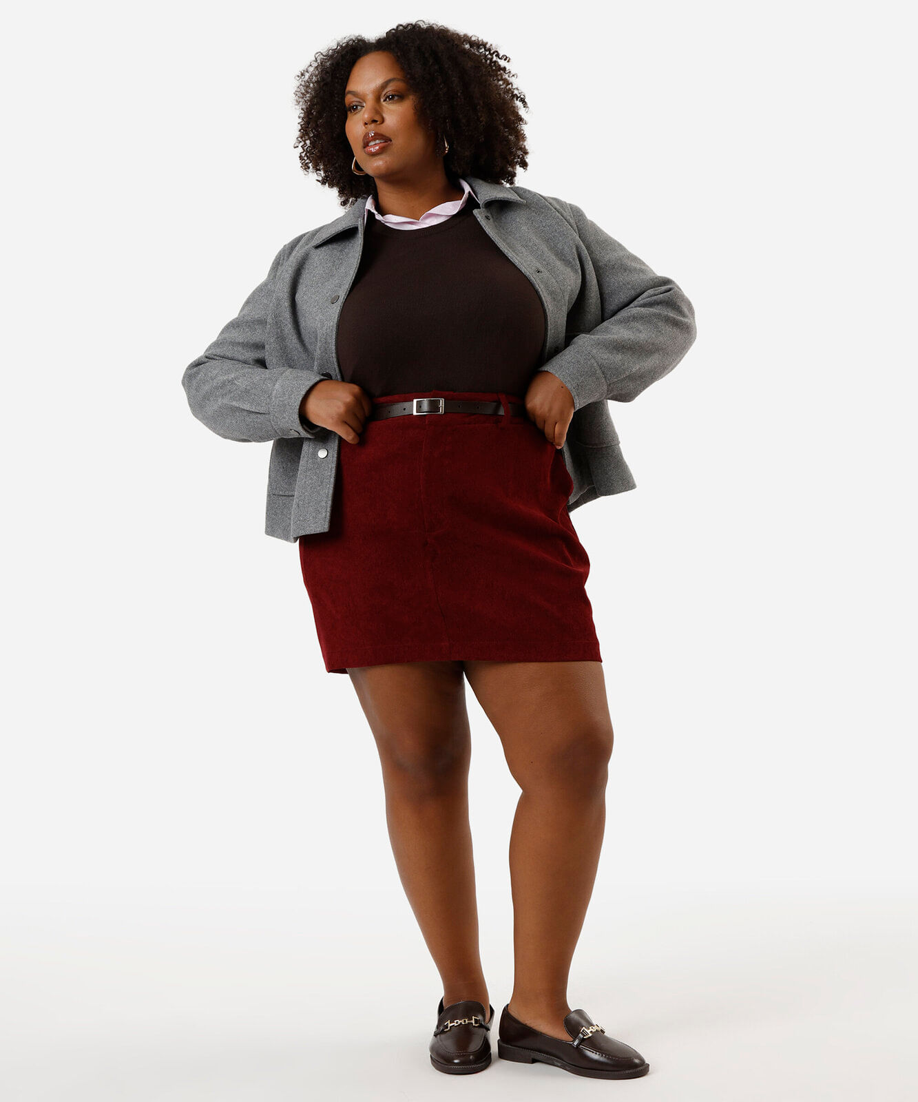 jaqueta feminina texturizada plus size cinza