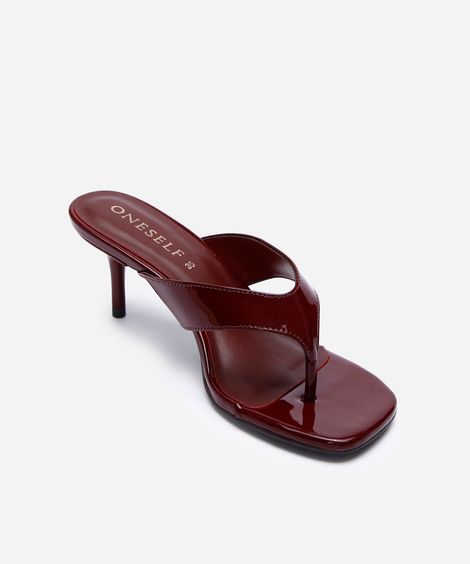 tamanco bico quadrado salto fino vinho