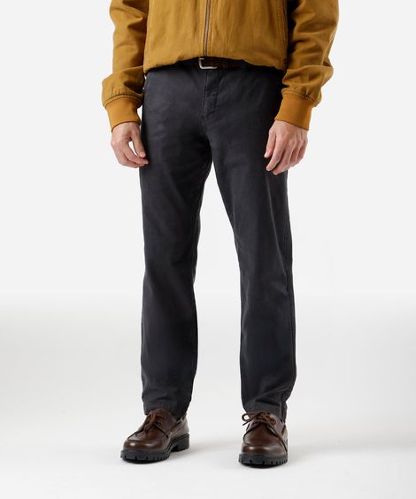 calça chino slim masculina de sarja cinza