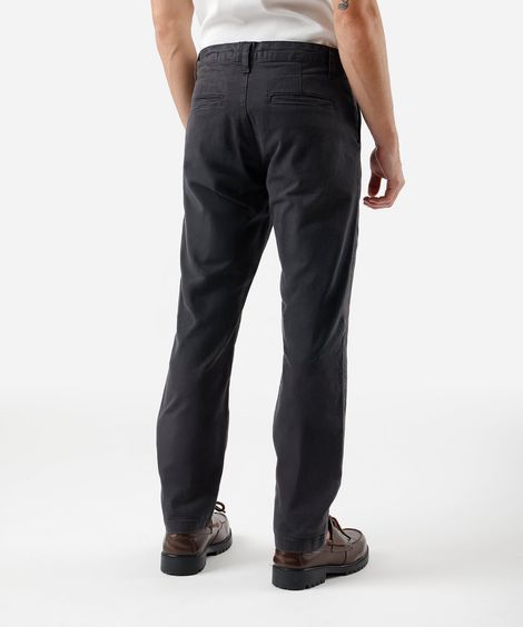 calça chino slim masculina de sarja cinza