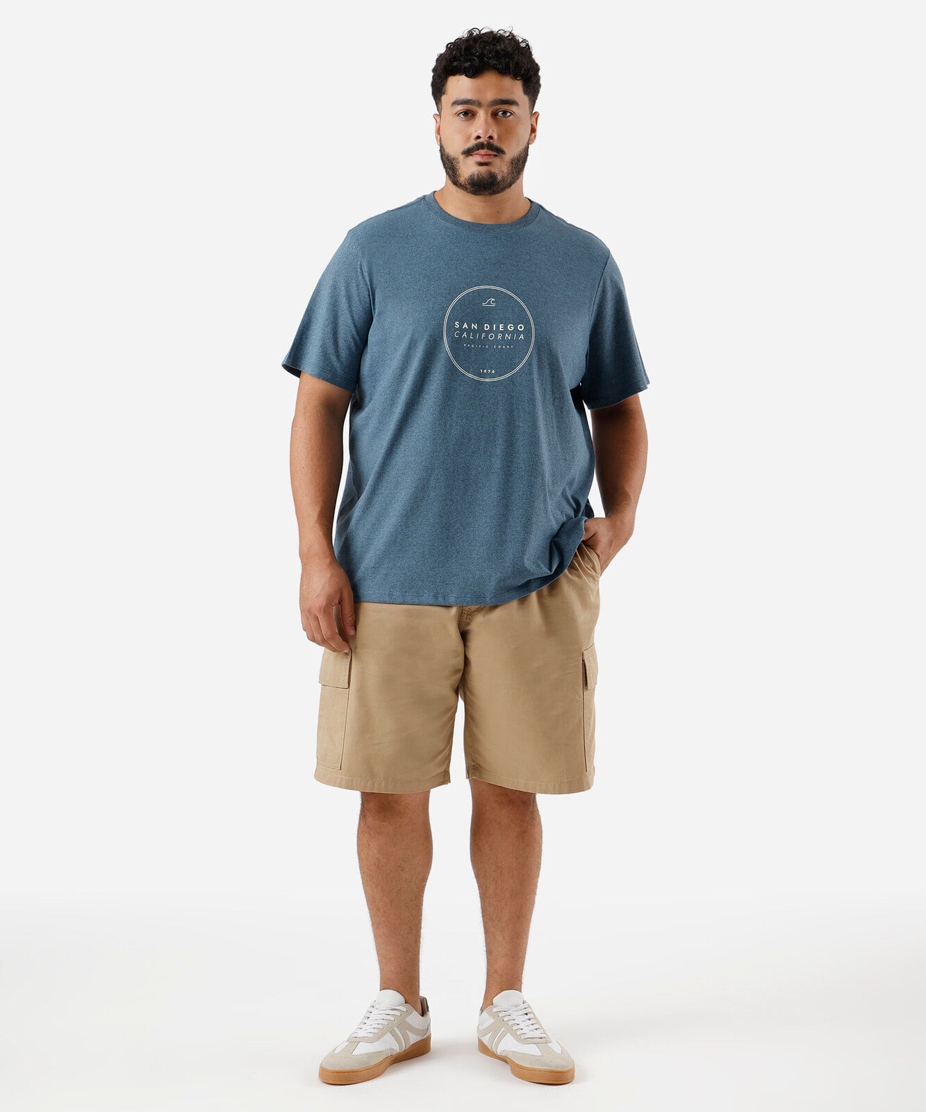 camiseta masculina manga curta san diego azul