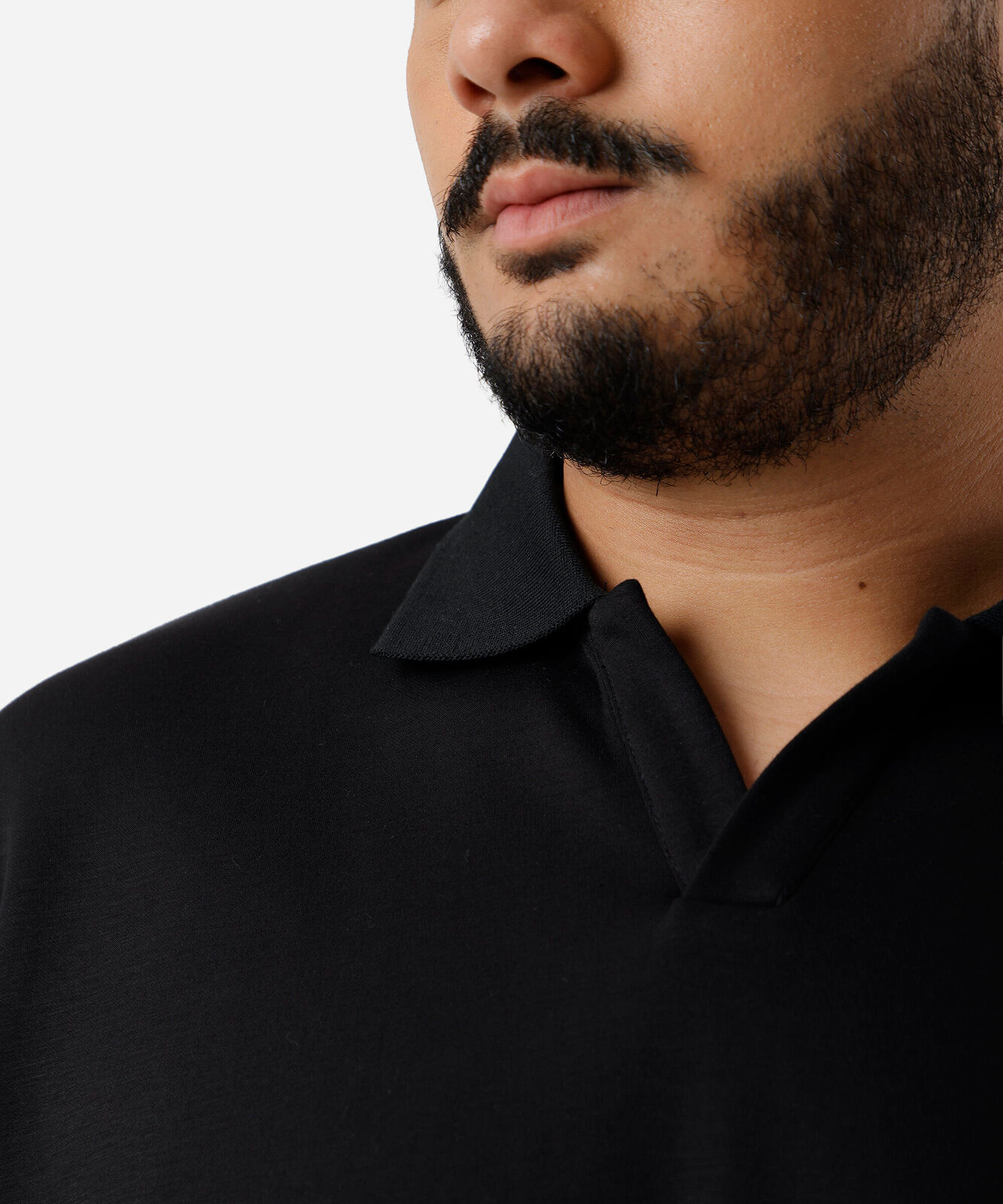 polo masculina com viscose gola v plus size preta