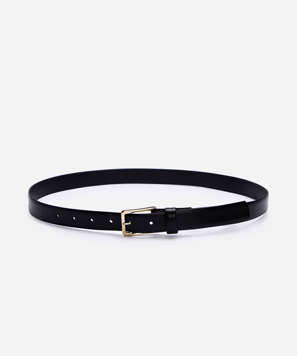 cinto fivela retangular preto