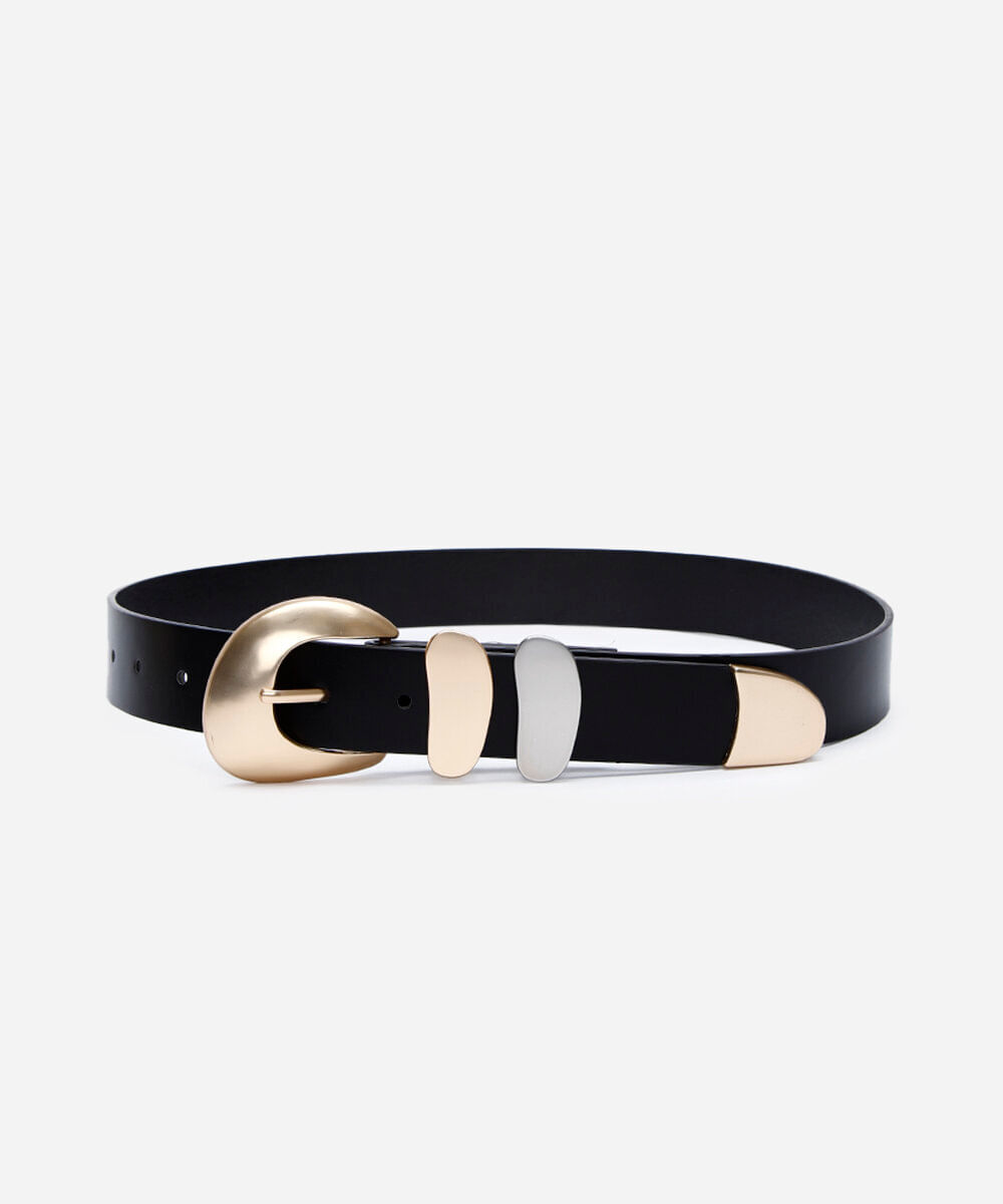 cinto fivela orgânica boho preto