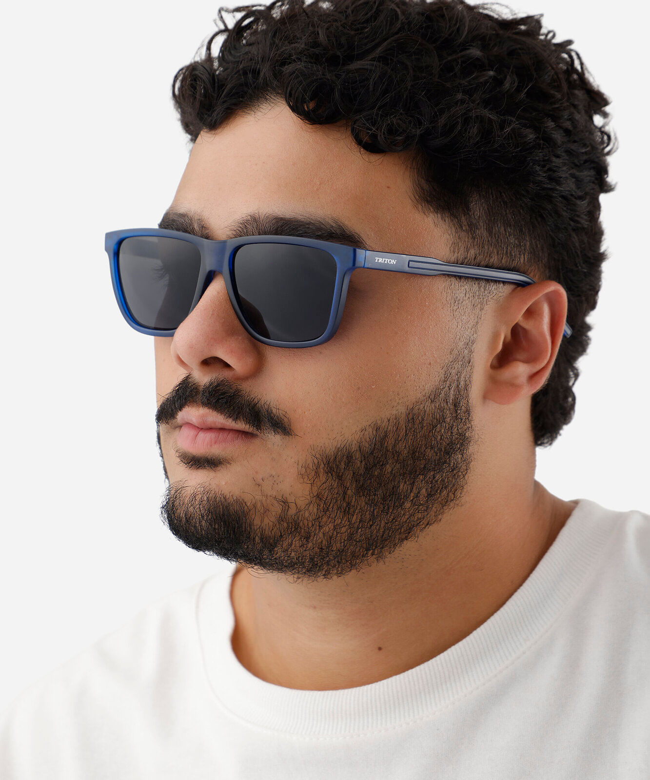 óculos de sol masculino quadrado de acetato triton azul