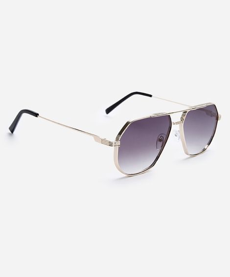 óculos de sol masculino aviador de metal triton dourado