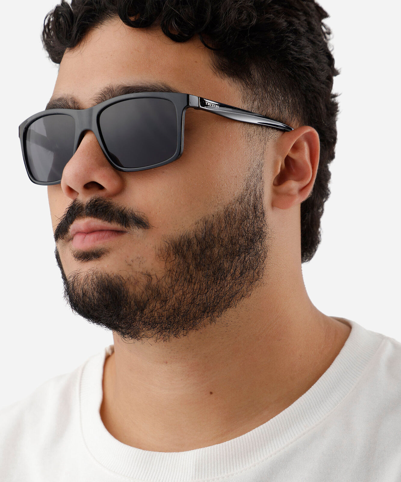 óculos de sol masculino quadrado de acetato triton preto