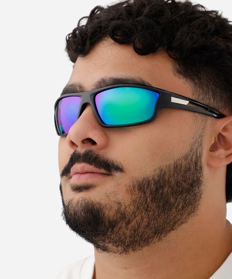 óculos de sol masculino esportivo de acetato preto