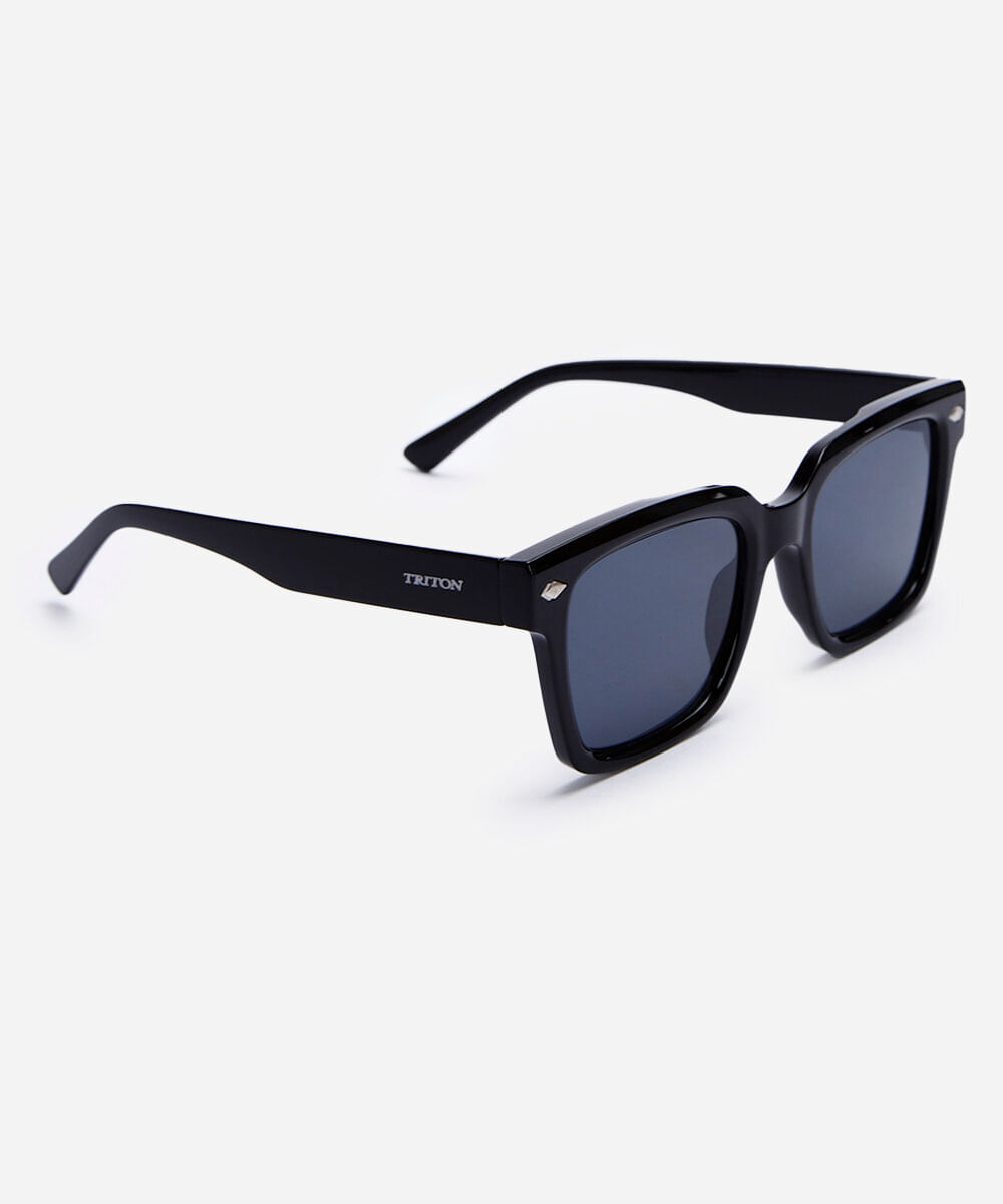 óculos de sol unissex quadrado de acetato triton preto