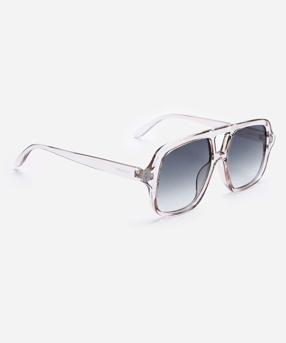 óculos de sol unissex aviador de acetato triton transparente