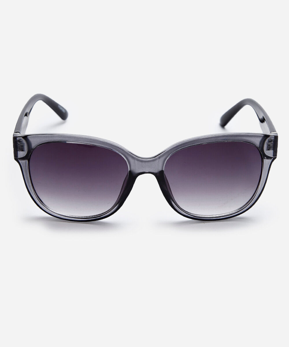 óculos de sol feminino redondo de acetato cinza
