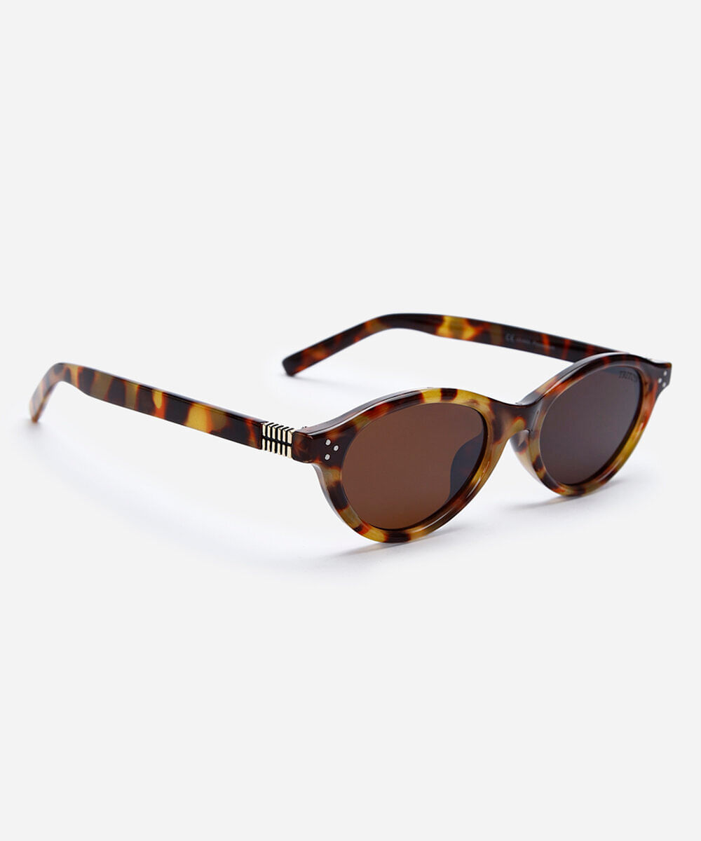 óculos de sol feminino oval de acetato triton colorido