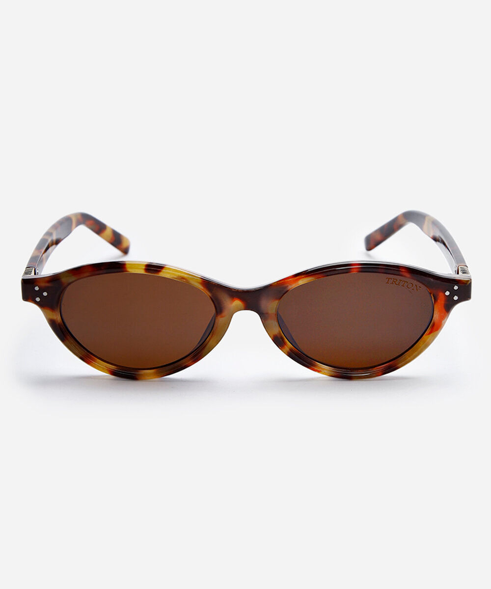 óculos de sol feminino oval de acetato triton colorido
