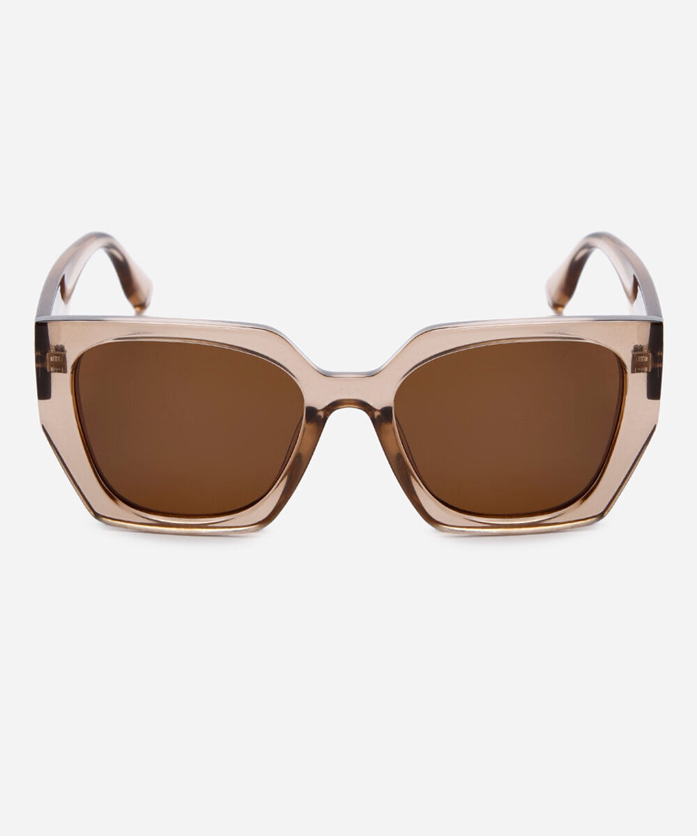 óculos de sol feminino quadrado de acetato triton marrom