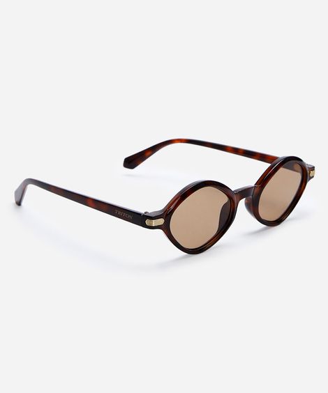 óculos de sol feminino oval de acetato triton colorido