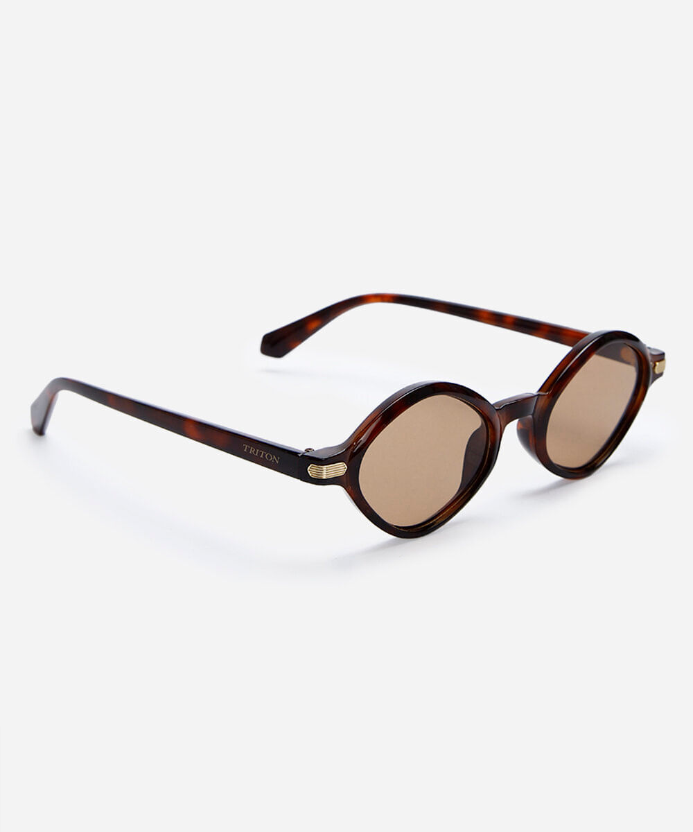 óculos de sol feminino oval de acetato triton colorido