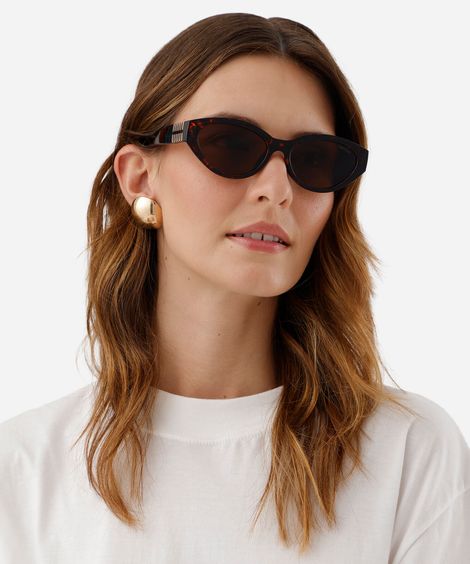 óculos de sol feminino oval de acetato triton colorido