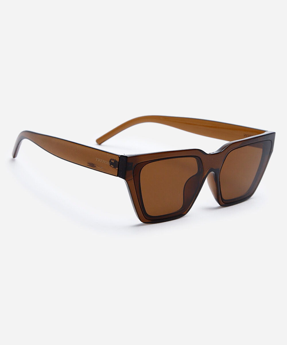 óculos de sol feminino gatinho de acetato triton marrom