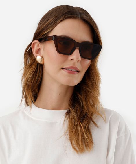 óculos de sol feminino gatinho de acetato triton marrom