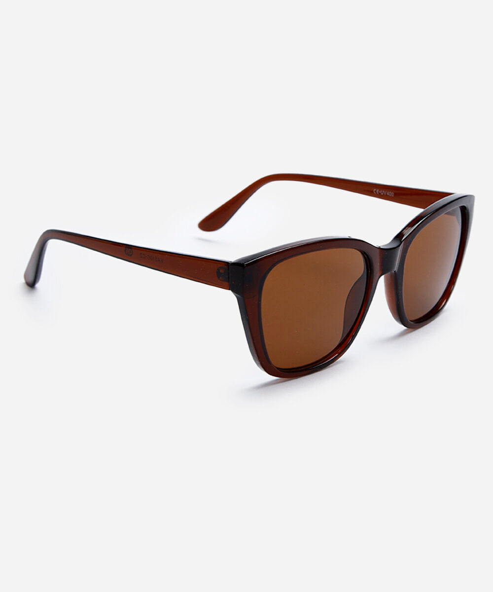 óculos de sol feminino gatinho de acetato marrom