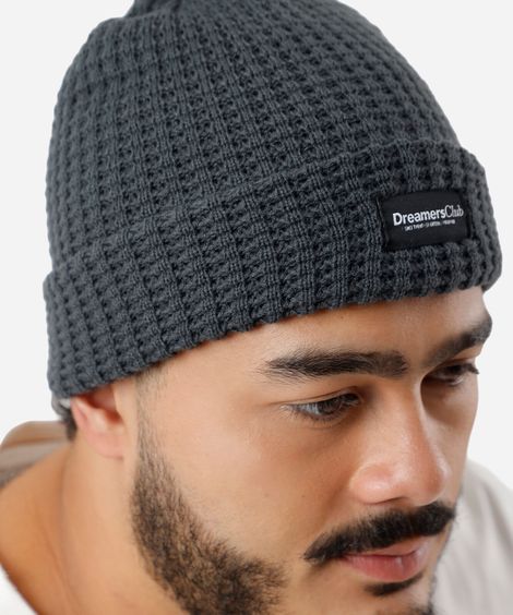 gorro masculino texturizado verde