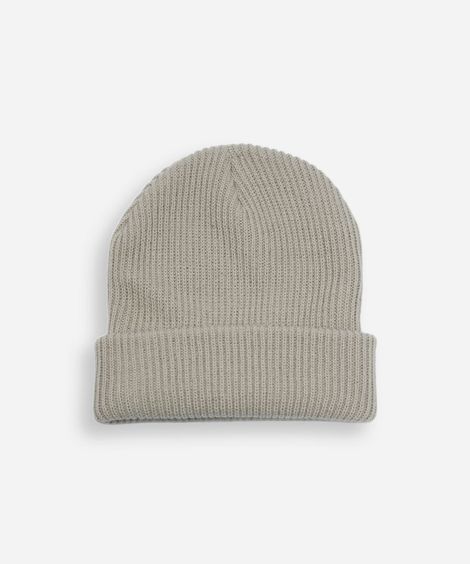 gorro masculino canelado bege