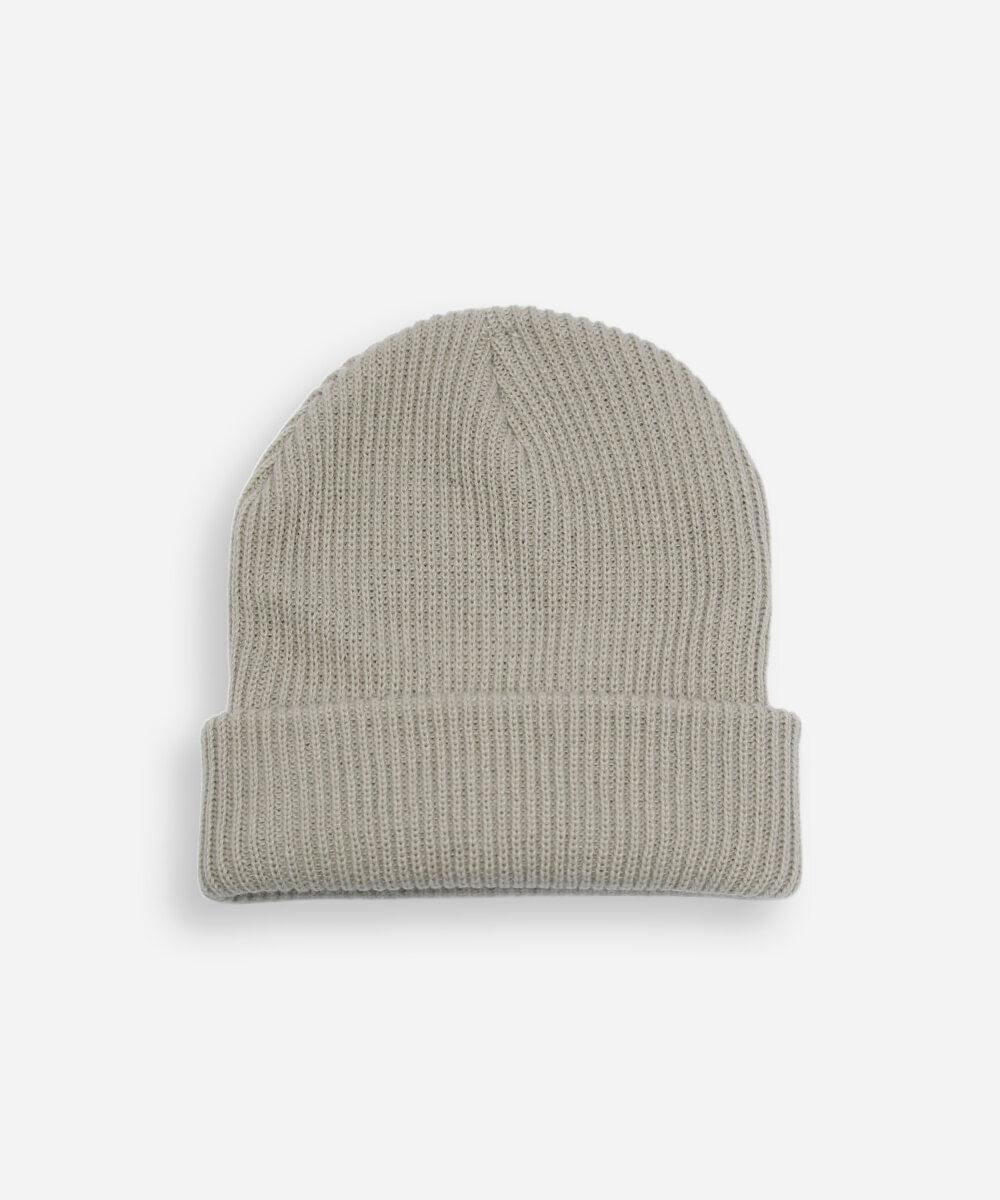 gorro masculino canelado bege