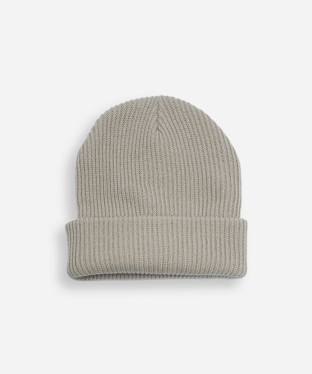gorro masculino canelado bege