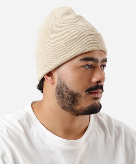 gorro masculino básico bege