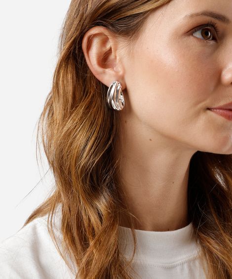 brinco gota orgânico prata