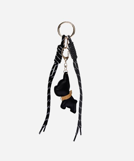 chaveiro bag charm cachorro e cordas preto