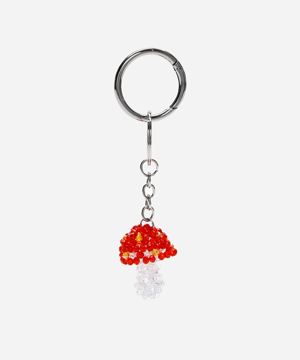 chaveiro bag charm cogumelo miçangas - multicor