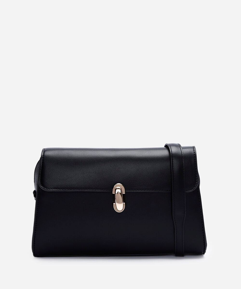 bolsa estruturada crossbody preta