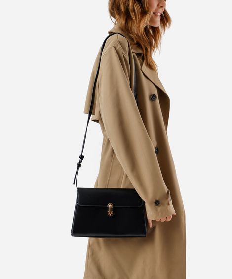 bolsa estruturada crossbody preta