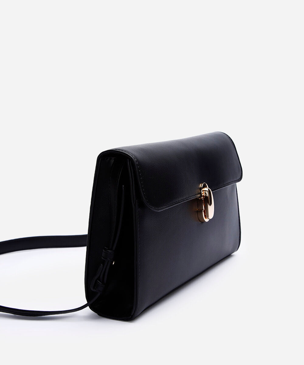 bolsa estruturada crossbody preta
