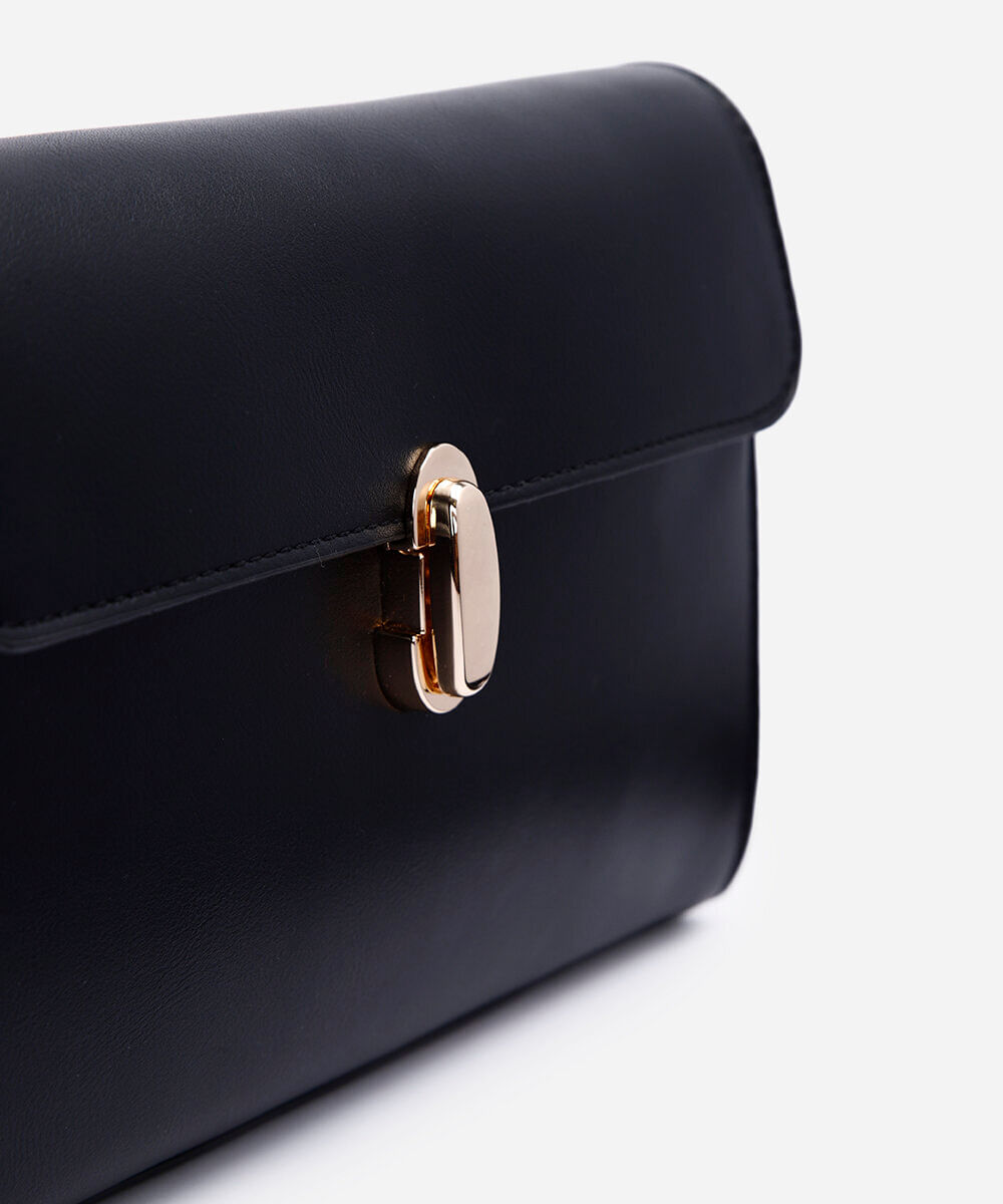 bolsa estruturada crossbody preta