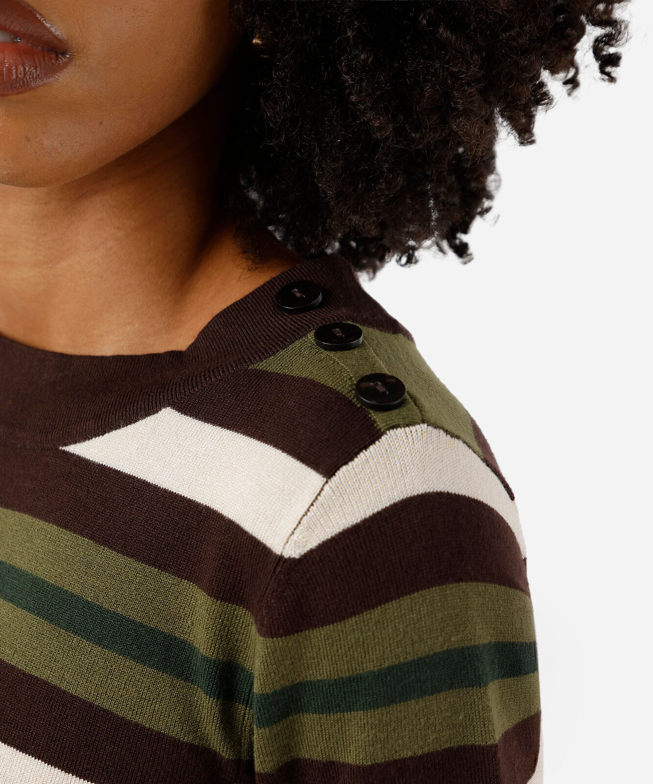 blusa feminina de tricot listrada verde