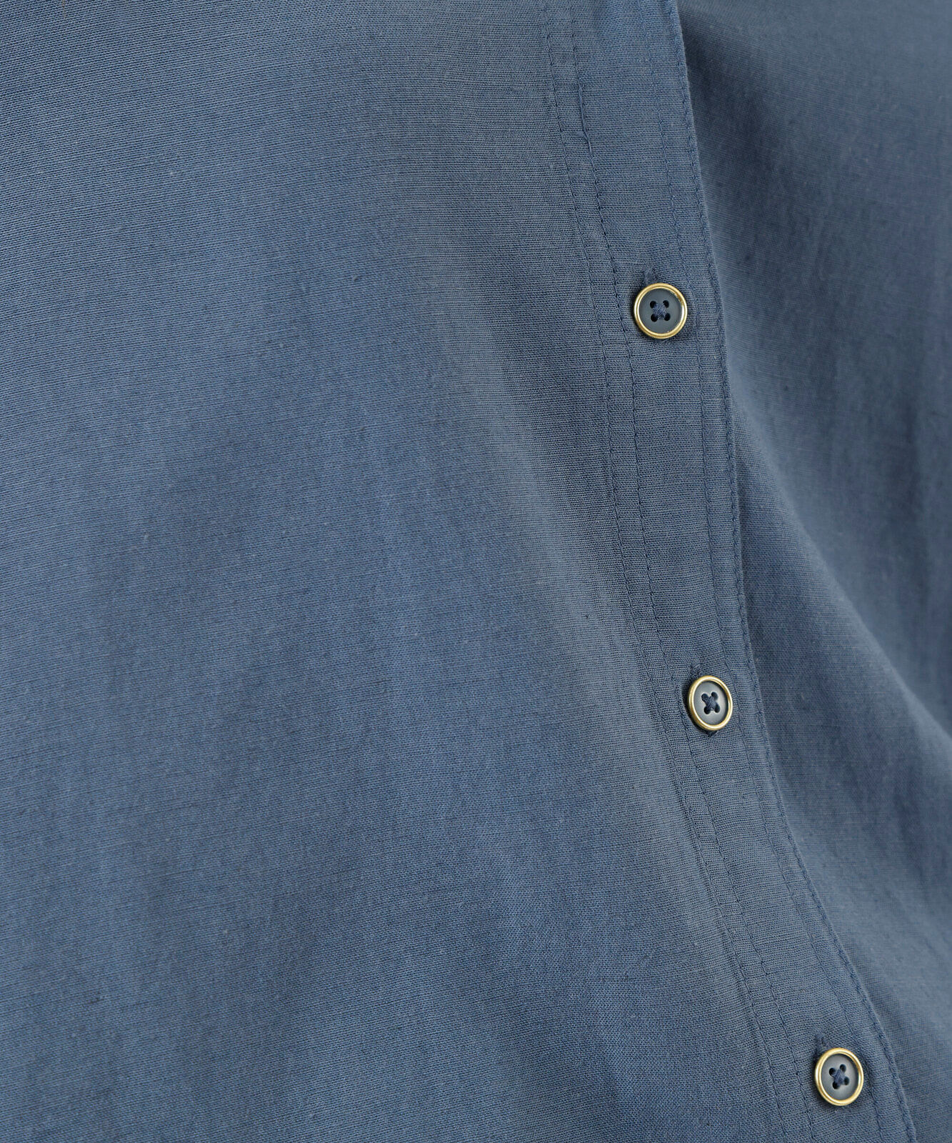 camisa feminina com linho manga longa azul