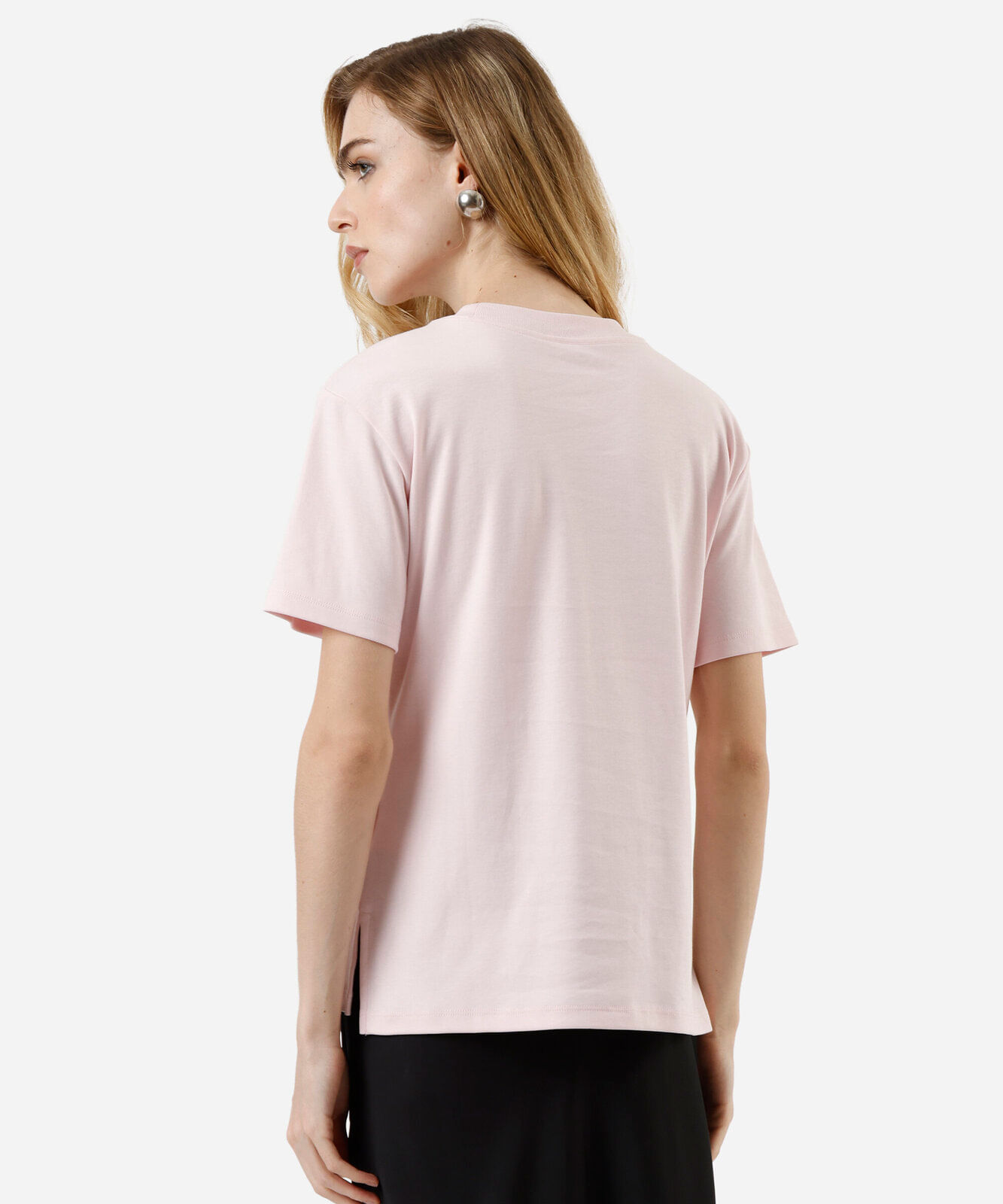 camiseta oversized feminina de algodão peruano interlock rosa